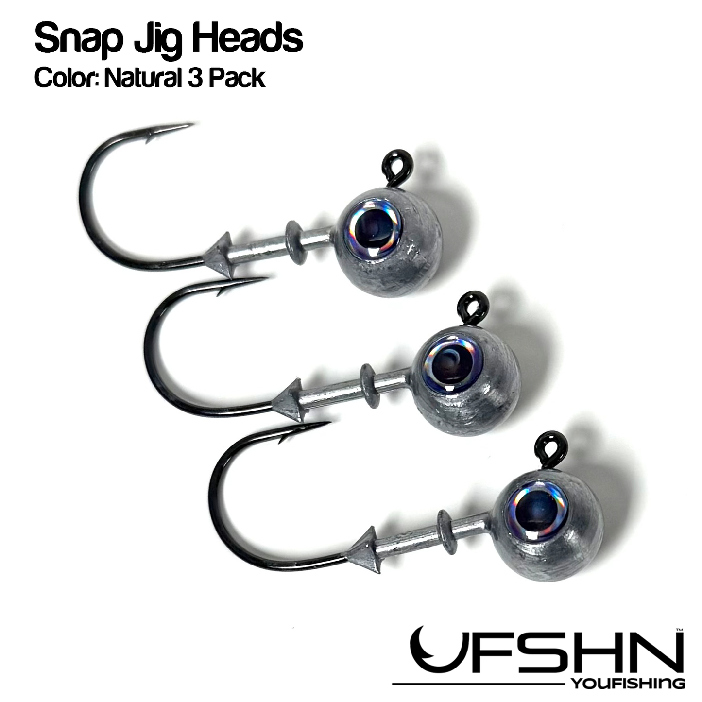 UFSHN SNAP JIG BALL JIG BIGEYE 3/4OZ NATURAL 3PACK