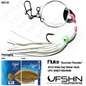 UFSHN HAND 563W TIED FLUKE SQUID SKIRT RIG SPINNER WHITE
