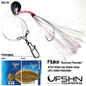 UFSHN HAND 564W TIED FLUKE SPINNER RIG WIDE GAP WHITE MYLAR