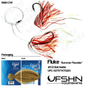 UFSHN HAND TIED FLUKE HI LOW 5/0 4X BAITHOLDER HOOK HOOCHIE SKIRT & TAIL GLOW CREAMSICLE