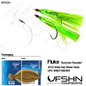 UFSHN 573G HAND TIED FLUKE HI-LO MYLAR RIG WIDE GAP GREEN