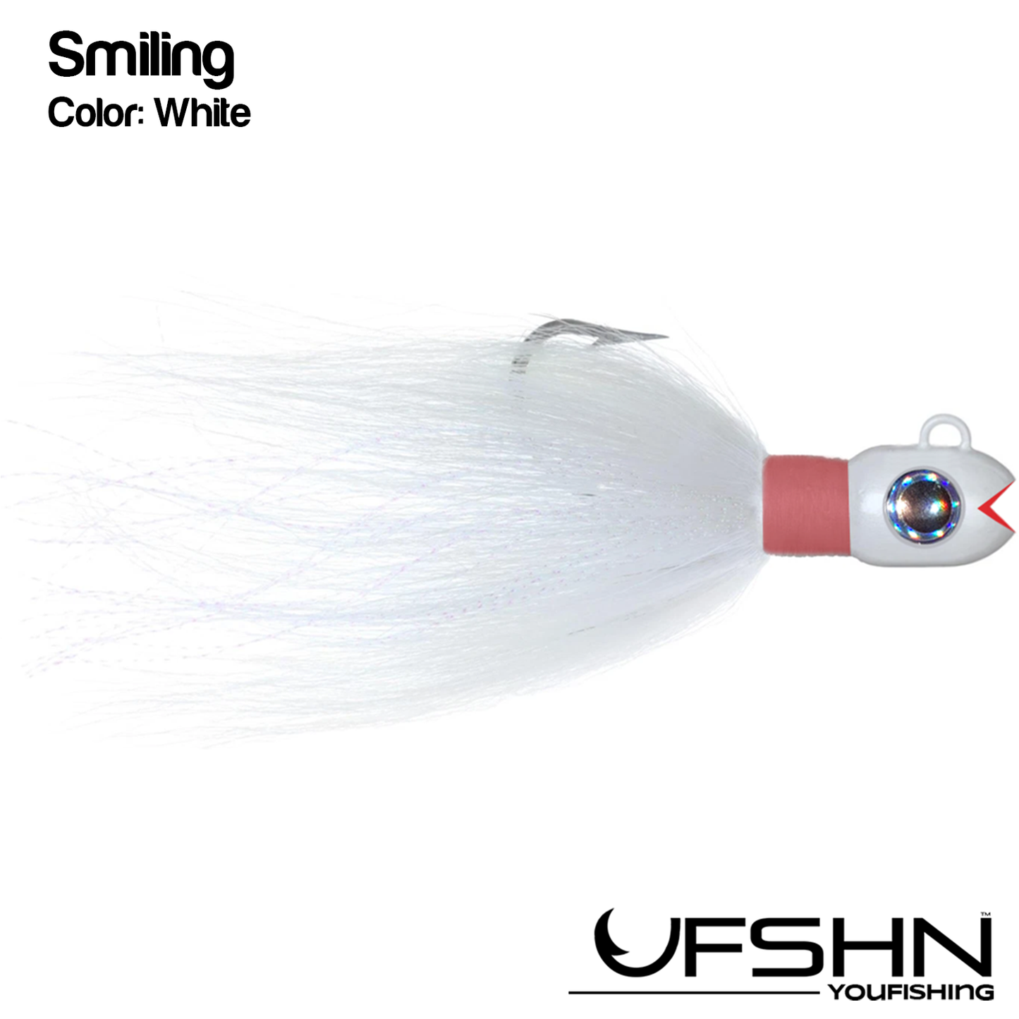 UFSHN SMILING NATURAL BUCKTAIL 2OZ BUCKTAIL WHITE WITH SILVER FLASH