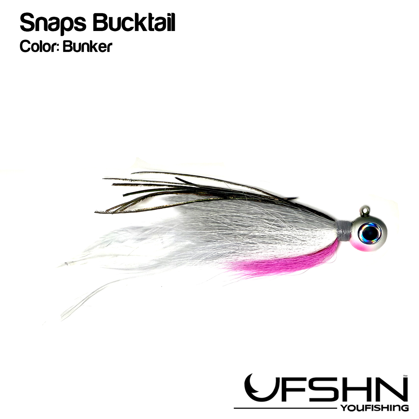 UFSHN SNAP JIG NATURAL BUCKTAIL AND FEATHERS BUNKER 1 OZ